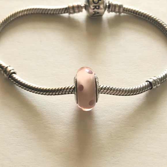 💕3/$70 925 & Pink Murano Polkadot PANDORA Charm - Picture 2 of 8